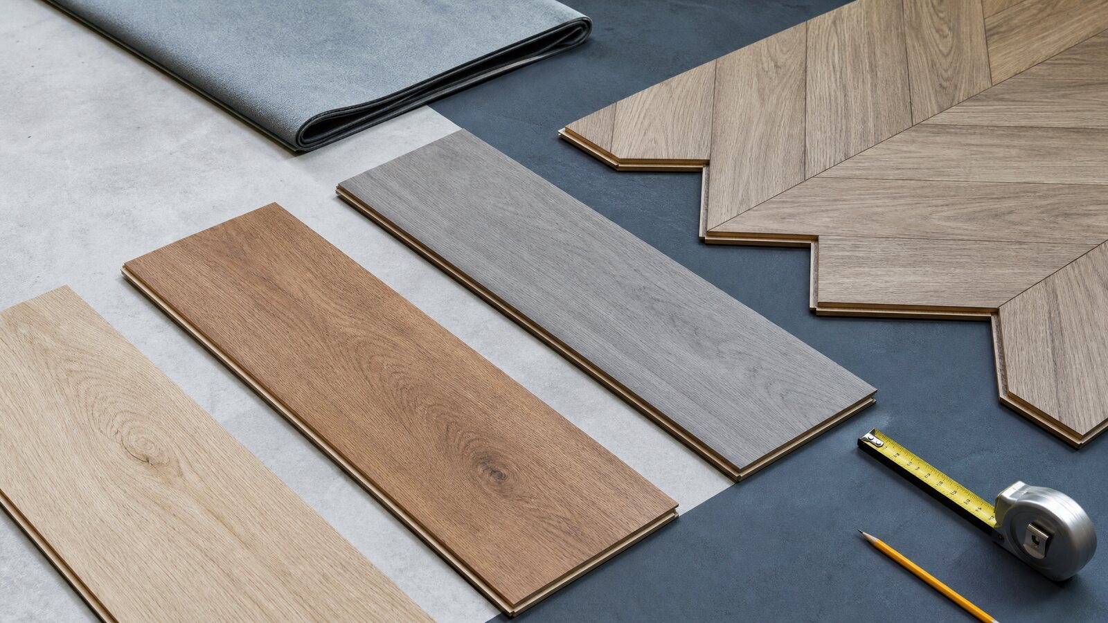Laminaatplanken met verschillende legpatronen en slijtklassen